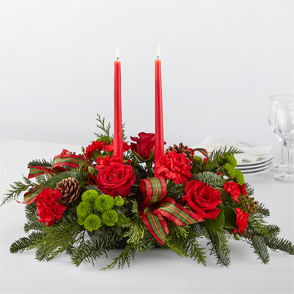 By the Candlelight Centerpiece – Knaup Floral Inc, Cape Girardeau MO