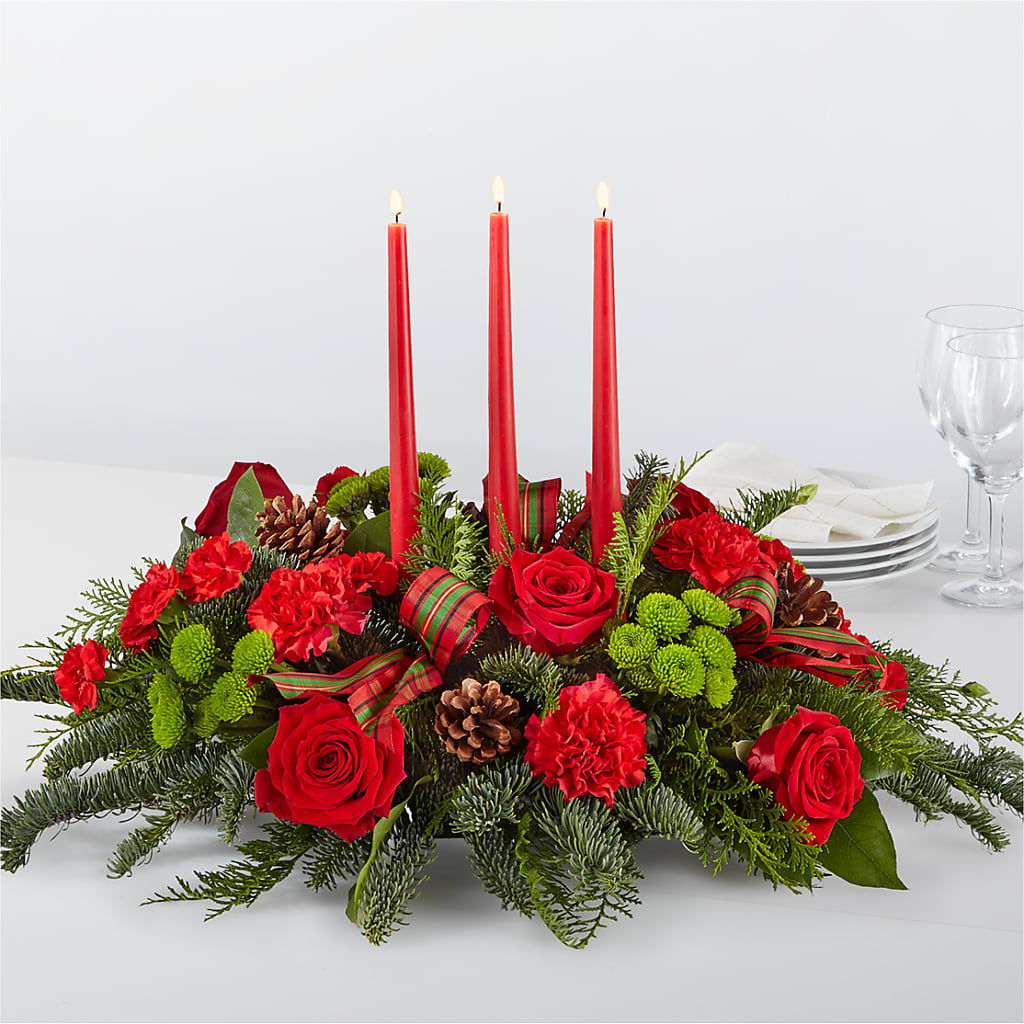 By the Candlelight Centerpiece – Knaup Floral Inc, Cape Girardeau MO