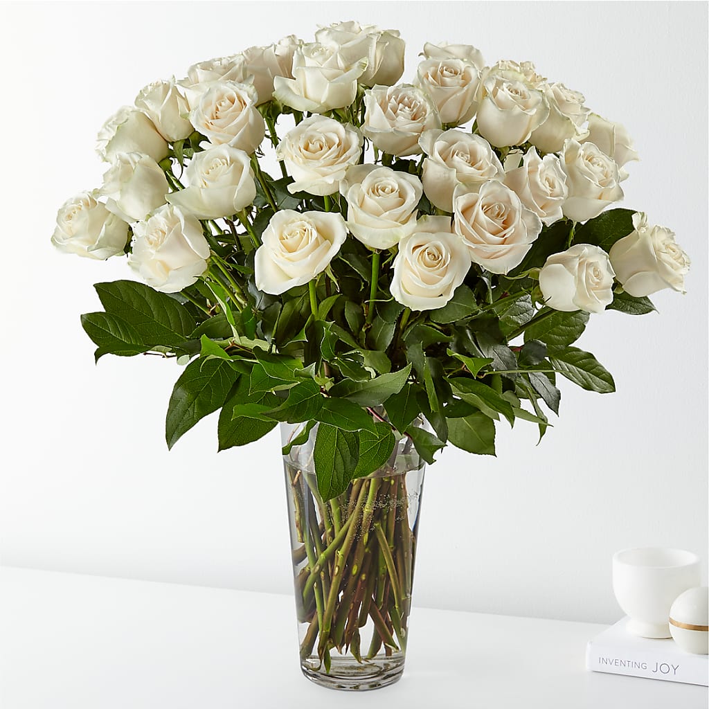 Long Stem White Rose Bouquet – Knaup Floral Inc, Cape Girardeau MO