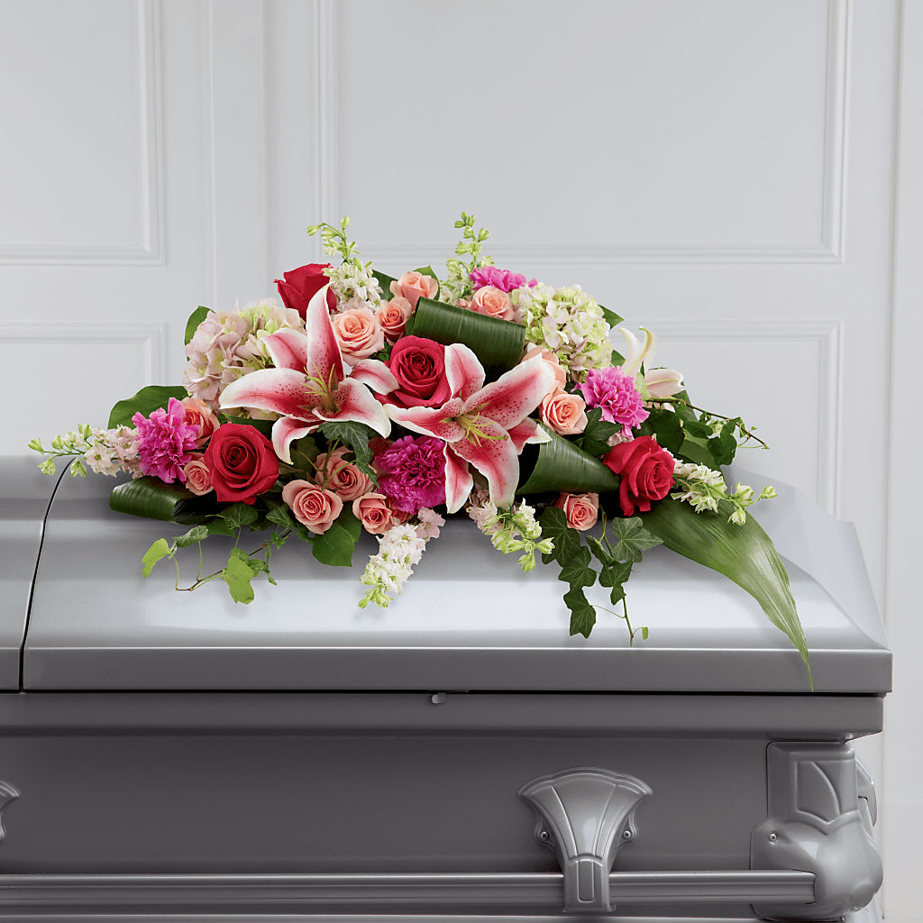 Splendid Grace Casket Spray – Knaup Floral Inc, Cape Girardeau MO