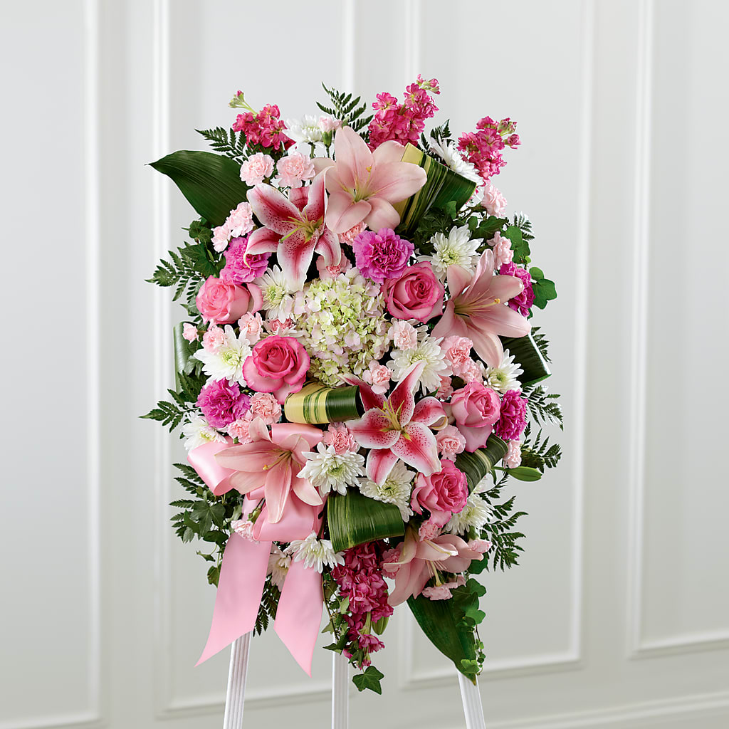 Comforting Standing Spray – Knaup Floral Inc, Cape Girardeau MO