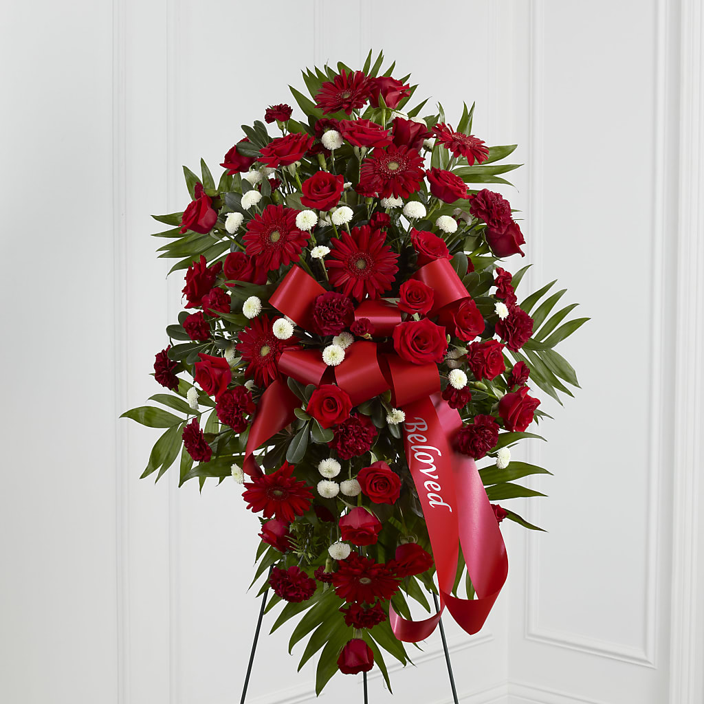 Treasured Memories Standing Spray – Knaup Floral Inc, Cape Girardeau MO