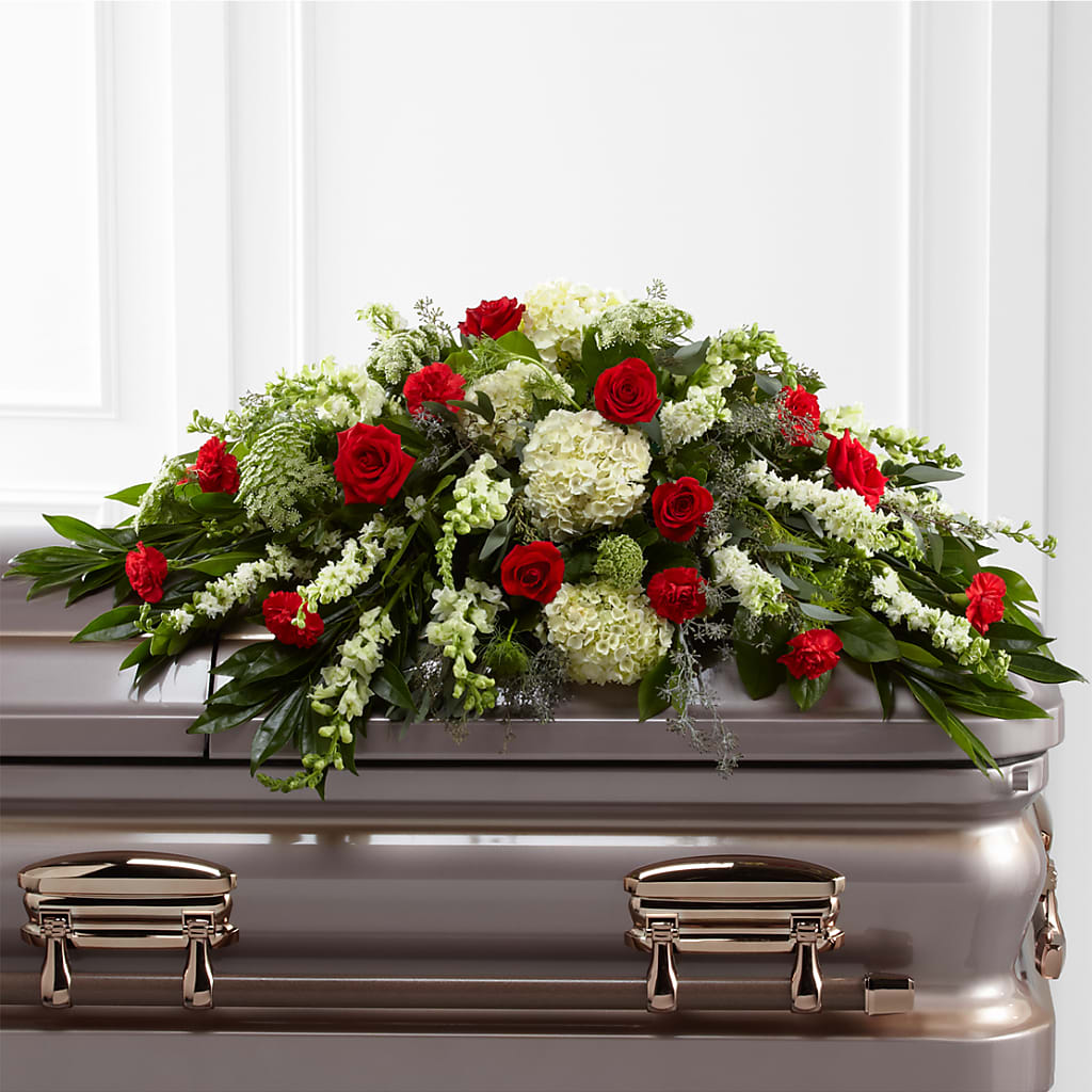 Sincerity Casket Spray – Knaup Floral Inc, Cape Girardeau MO