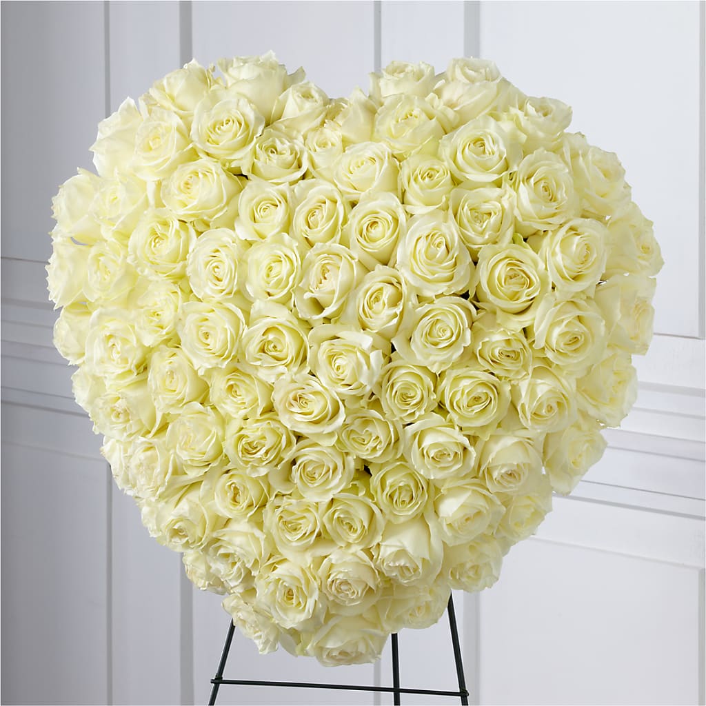 Elegant Remembrance Standing Heart – Knaup Floral Inc, Cape Girardeau MO
