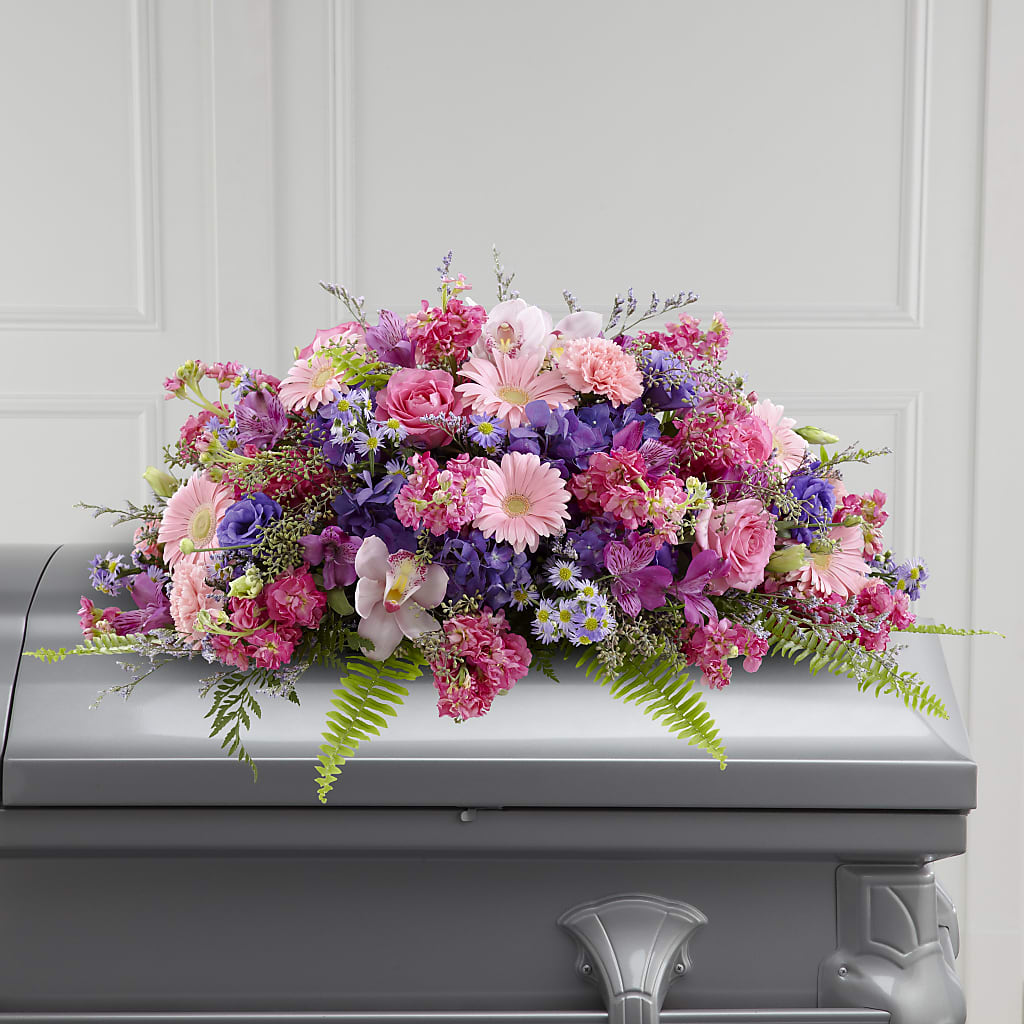 Glorious Garden Casket Spray – Knaup Floral Inc, Cape Girardeau MO