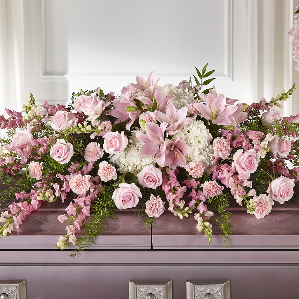 Life & Remembrance Casket Spray – Knaup Floral Inc, Cape Girardeau MO