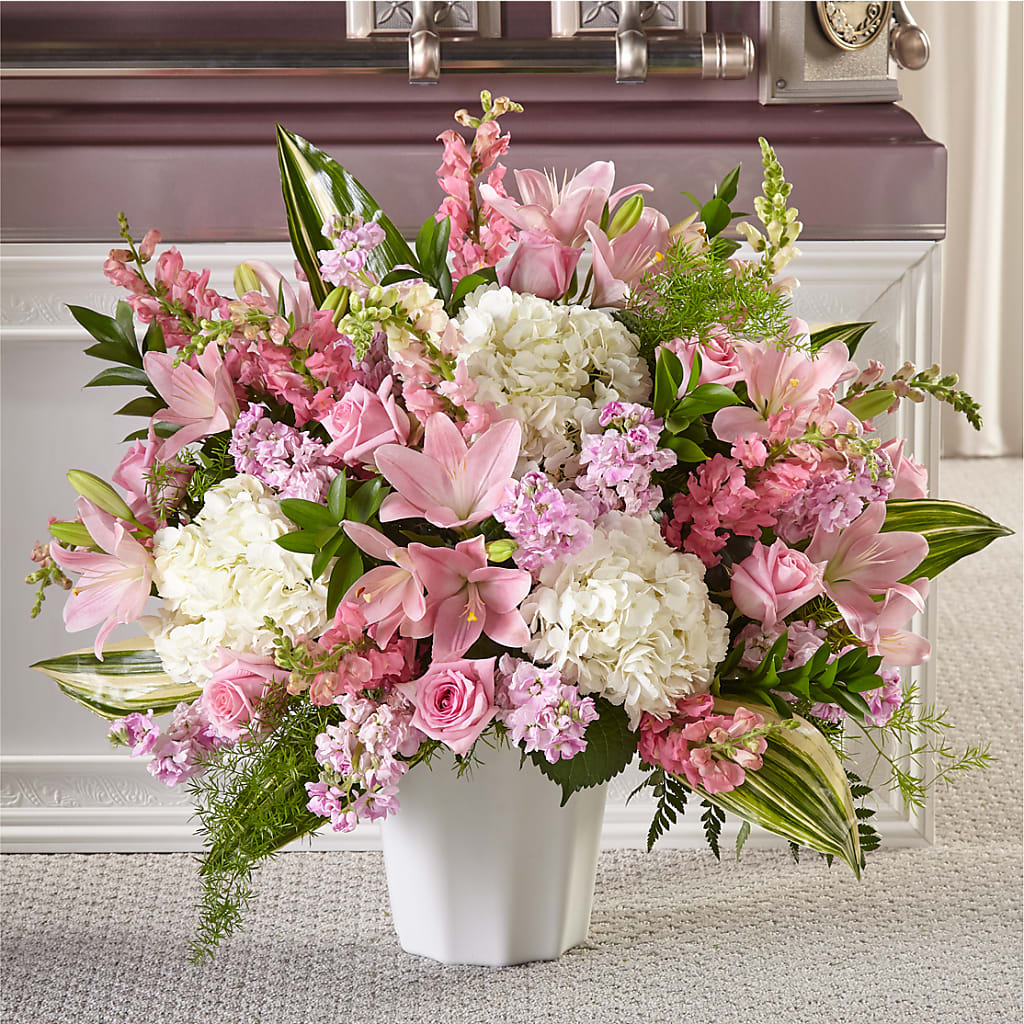Simply Serene Floor Basket – Knaup Floral Inc, Cape Girardeau MO