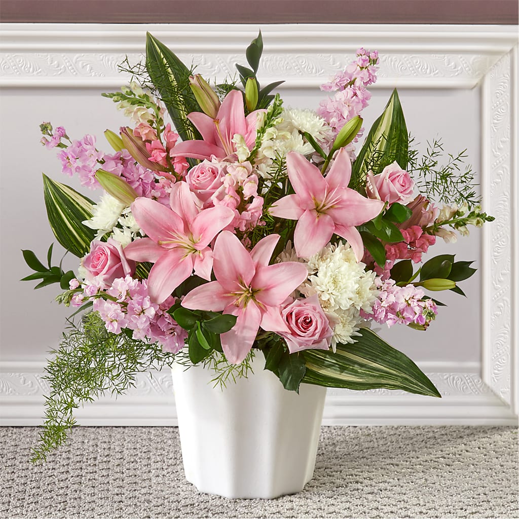 Simply Serene Floor Basket – Knaup Floral Inc, Cape Girardeau MO