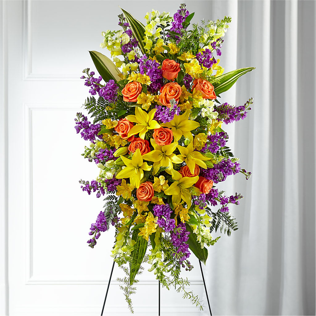 Thoughtful Prayers Standing Spray – Knaup Floral Inc, Cape Girardeau MO