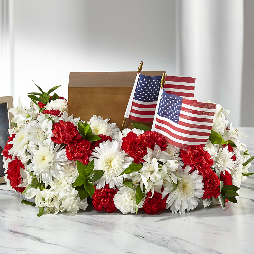 Spirit of Patriotism Cremation Adornment – Knaup Floral Inc, Cape Girardeau MO