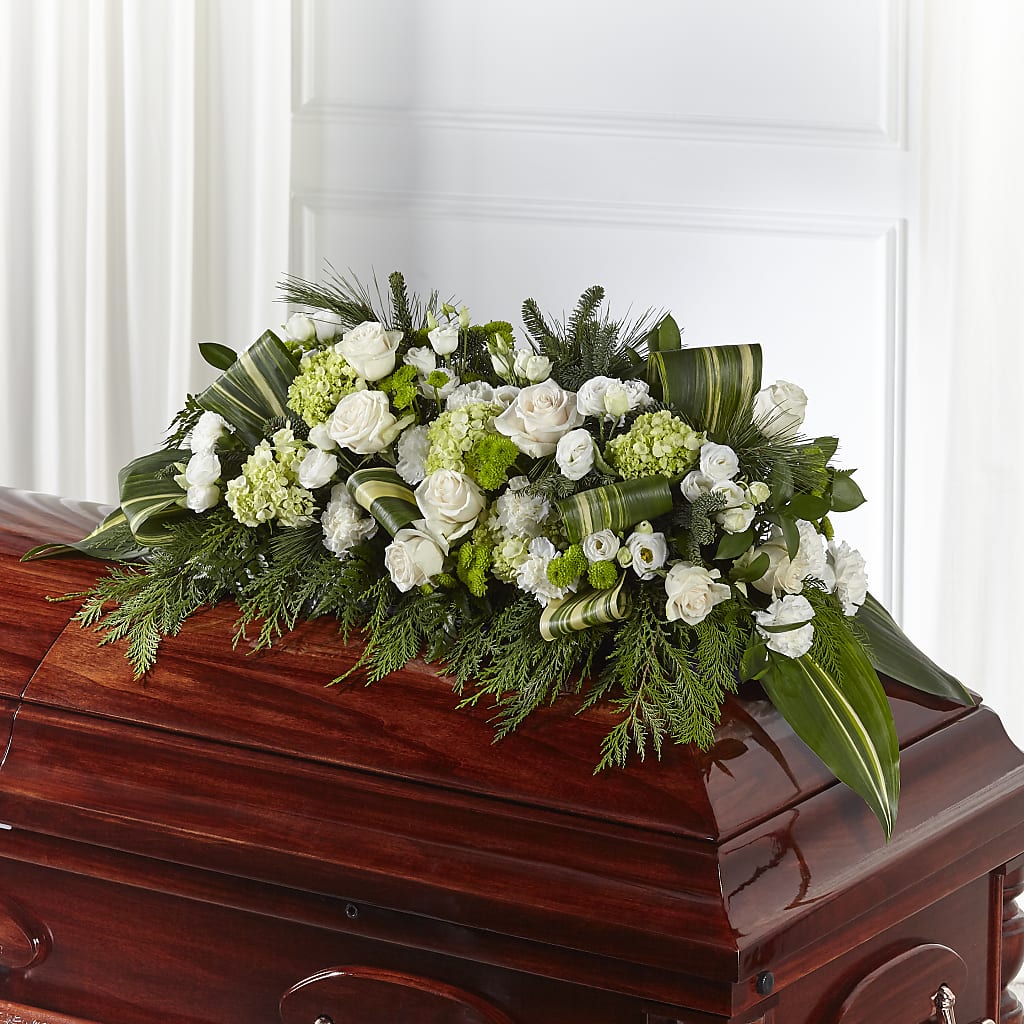 Hopeful Gesture Casket Spray – Knaup Floral Inc, Cape Girardeau MO