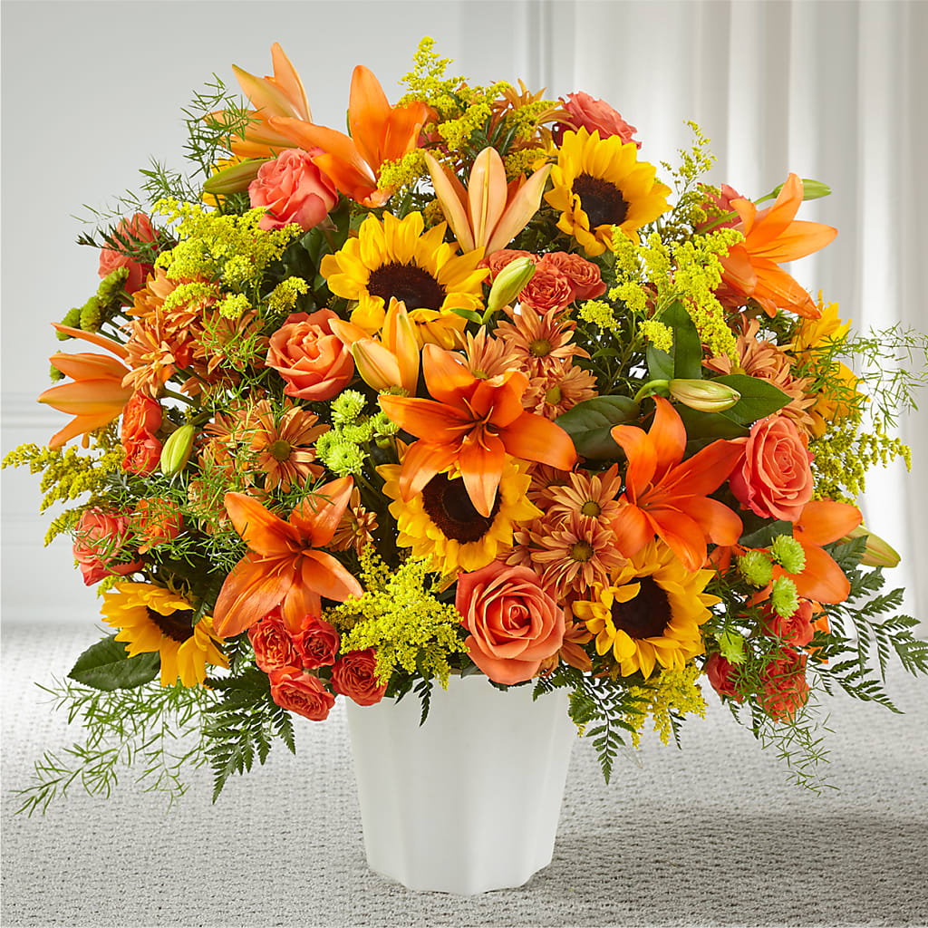 Harvest Thoughts Floor Basket – Knaup Floral Inc, Cape Girardeau MO