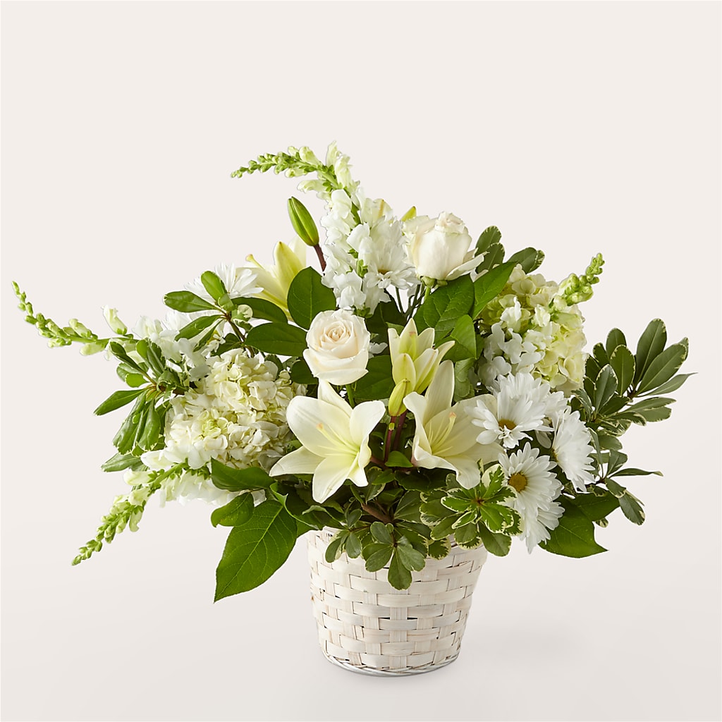 Ivory Elegance Floral Basket – Knaup Floral Inc, Cape Girardeau MO