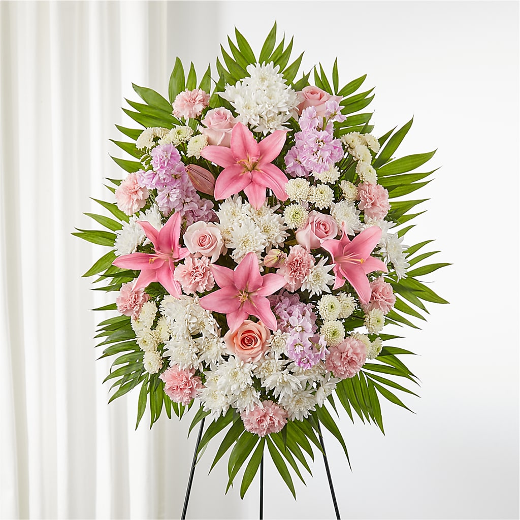 Offering Solace Standing Spray – Knaup Floral Inc, Cape Girardeau MO