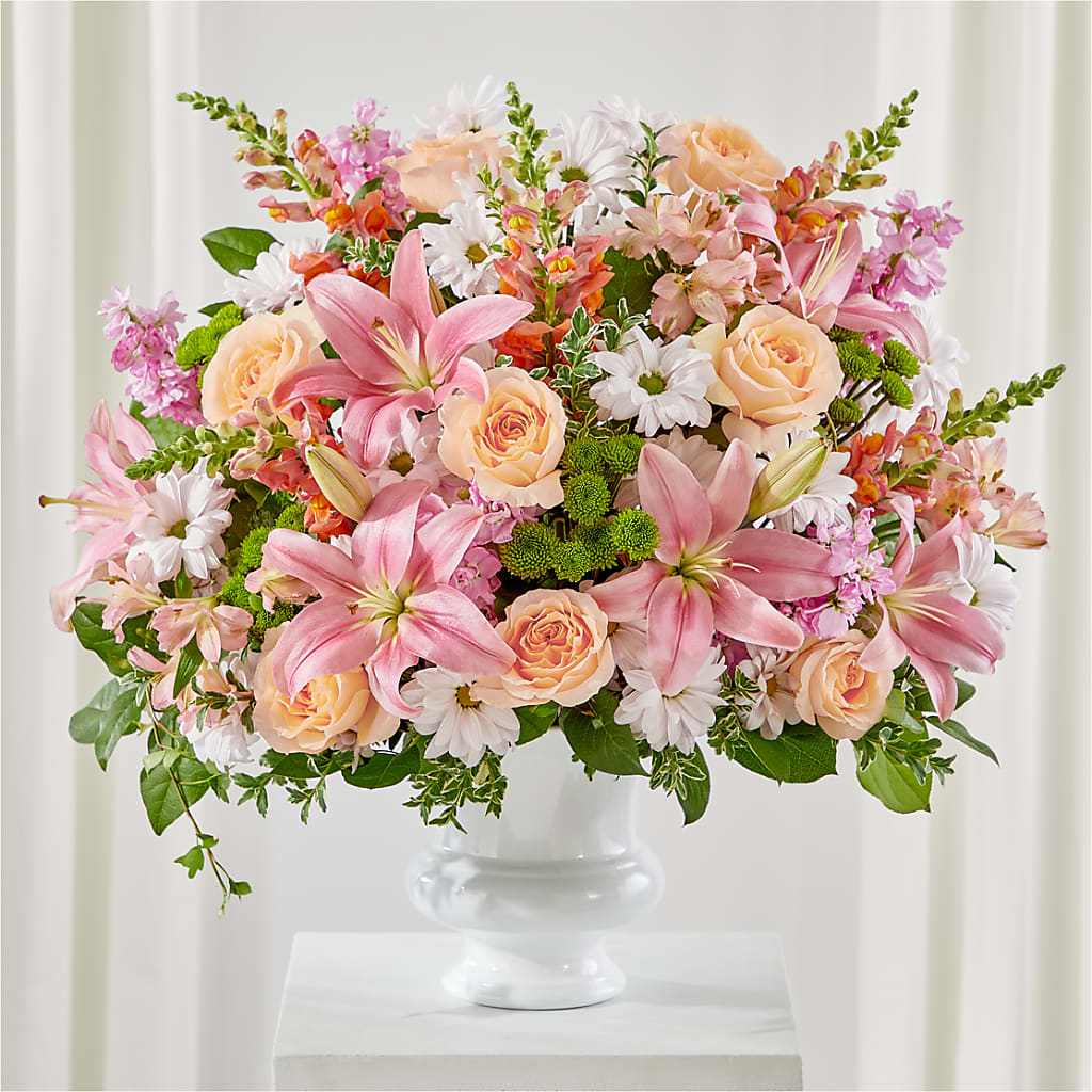 Heartfelt Gesture Urn Arrangement – Knaup Floral Inc, Cape Girardeau MO