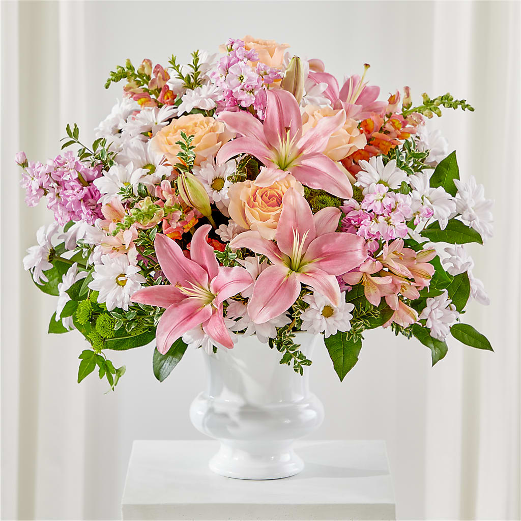 Heartfelt Gesture Urn Arrangement – Knaup Floral Inc, Cape Girardeau MO