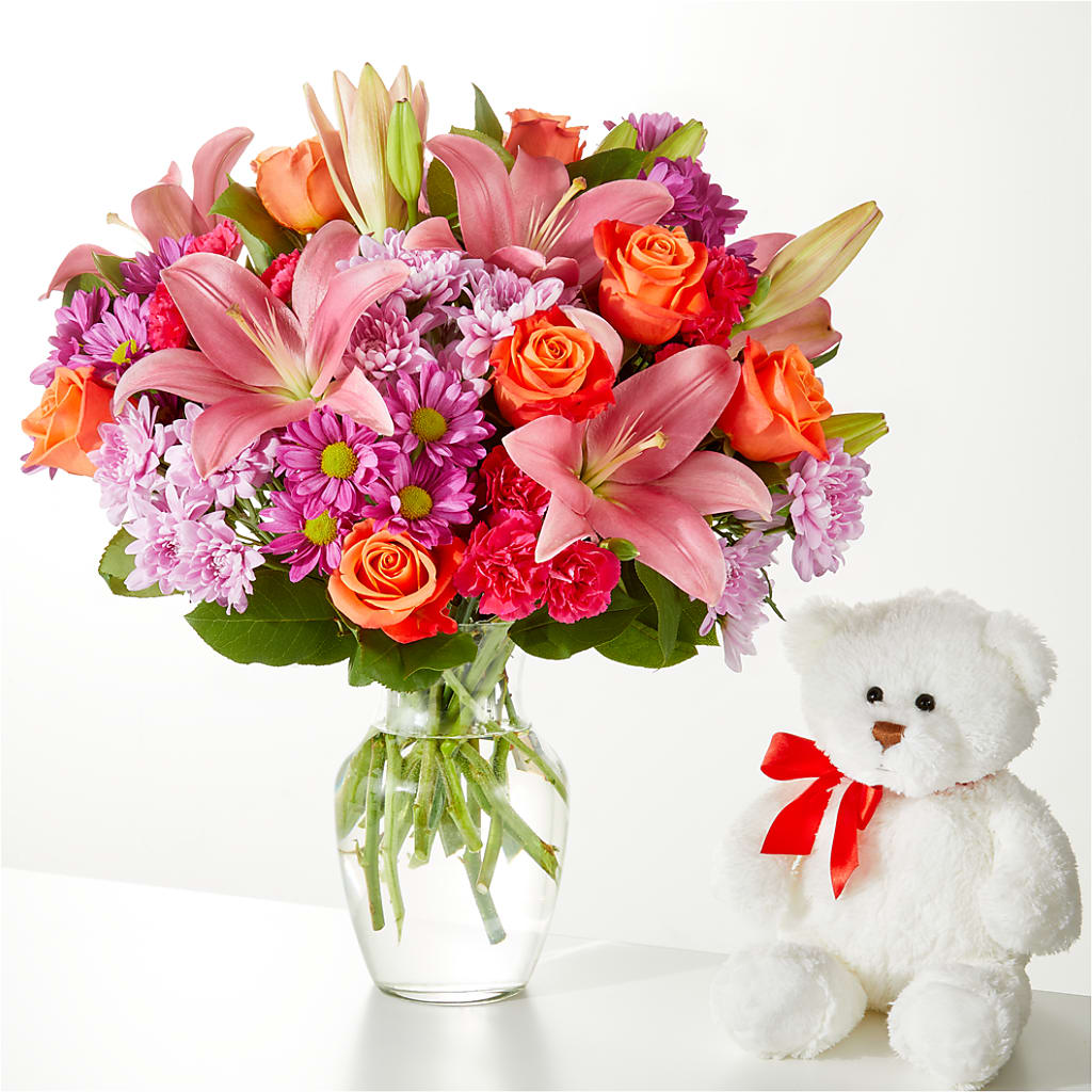 One and Only Bouquet and Bear Bundle –  Knaup Floral Inc, Cape Girardeau MO