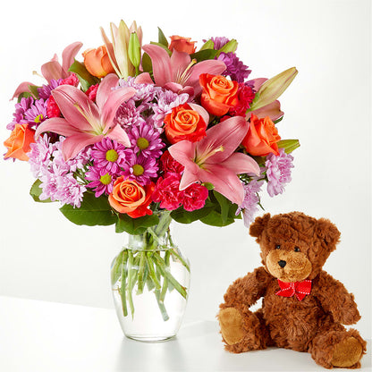 One and Only Bouquet and Bear Bundle –  Knaup Floral Inc, Cape Girardeau MO