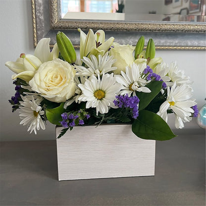Beyond Blue Box Bouquet –  Knaup Floral Inc, Cape Girardeau MO