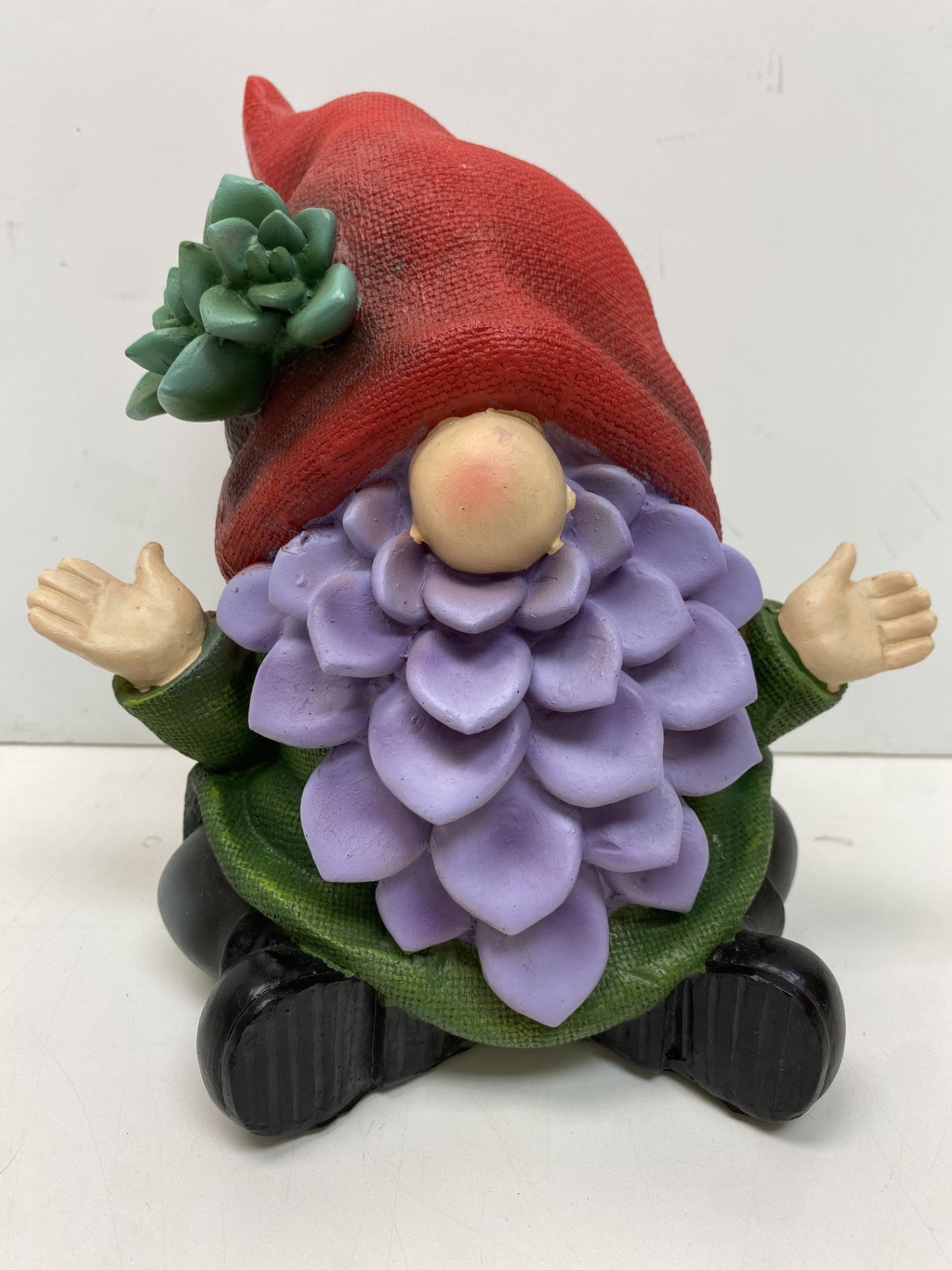 Garden Gnome Succulent Accents with Red Hat