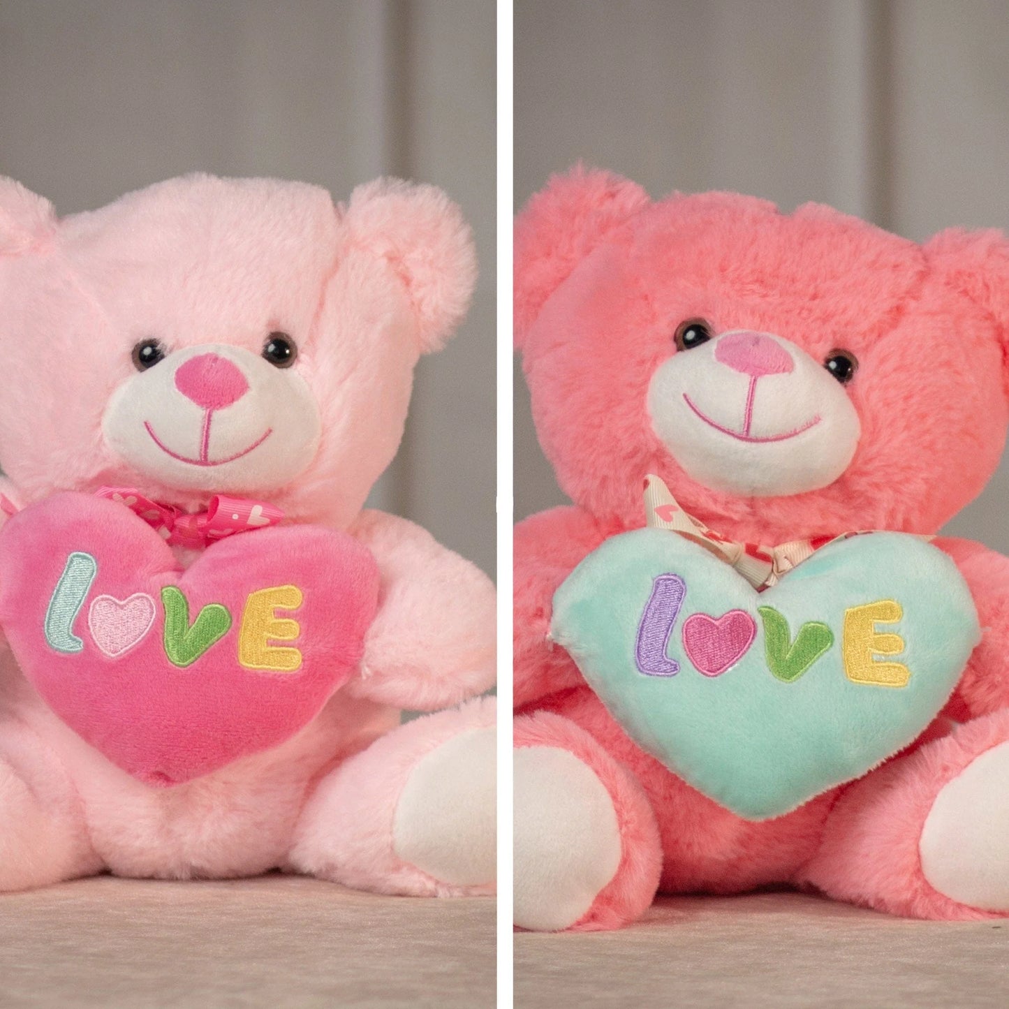 Pastel 9.5" Plush Bear with Love Heart