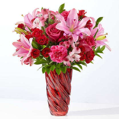 In Love Bouquet with Luxe Swirl Vase –  Knaup Floral Inc, Cape Girardeau MO