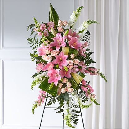 Elegant Embrace Standing Spray –  Knaup Floral Inc, Cape Girardeau MO
