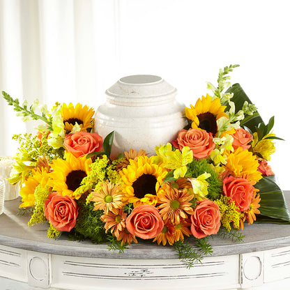 Faithful Sunflower Cremation Adornment –  Knaup Floral Inc, Cape Girardeau MO