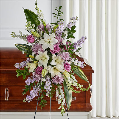 Grateful Hearts Standing Spray –  Knaup Floral Inc, Cape Girardeau MO